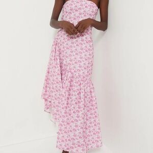 Tuckernuck Floral Pink Strapless Maxi Dress